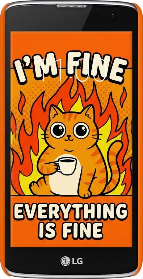 3D пластиковый матовый чехол Funny Cat для LG K7 - 6786m-451 изображение 