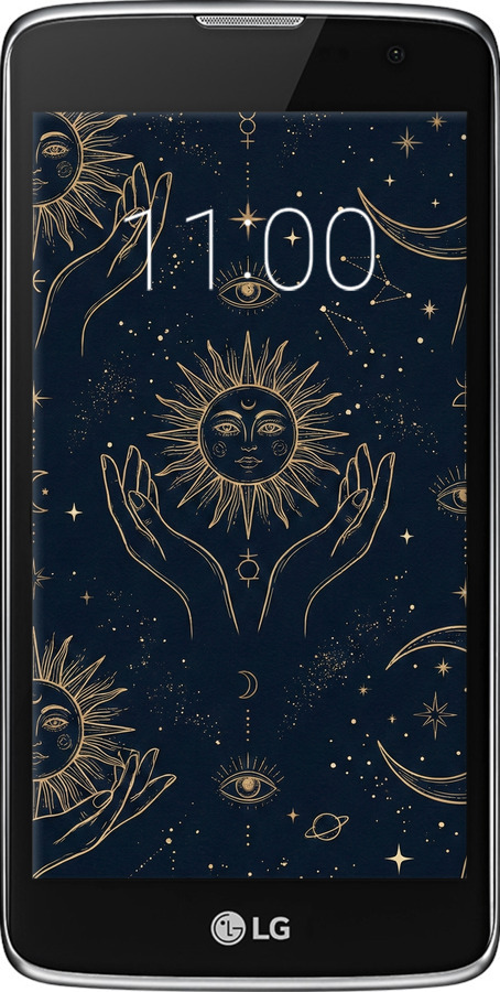 Силиконовый чехол Celestial Harmony: Sun & Moon Gold Mystic Pattern для LG K7 - 6778u-451 изображение 