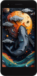 Силиконовый чехол Кит в космосе для LG K8 2018 - 6328u-1384 изображение 