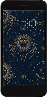 Силіконовий чехол Celestial Harmony: Sun & Moon Gold Mystic Pattern для LG K8 2018 - 6778u-1384 изображение 