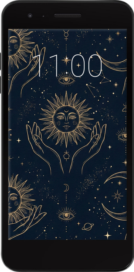 Силіконовий чехол Celestial Harmony: Sun & Moon Gold Mystic Pattern для LG K8 2018 - 6778u-1384 изображение 