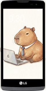 3D пластиковый матовый чехол Funny Capybara CEO Working для LG Leon H324 - 6777m-403 изображение 