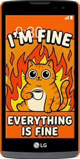 3D пластиковый матовый чехол Funny Cat для LG Leon H324 - 6786m-403 изображение 