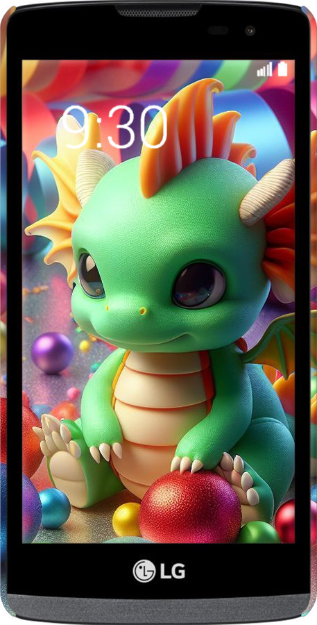 3D пластиковий матовий чехол Веселий дракончик для LG Leon H324 - 5812m-403 изображение 