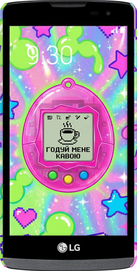 3D пластиковый матовый чехол Y2K Aesthetic Retro Pet: Годуй мене кавою для LG Leon H324 - 6784m-403 изображение 