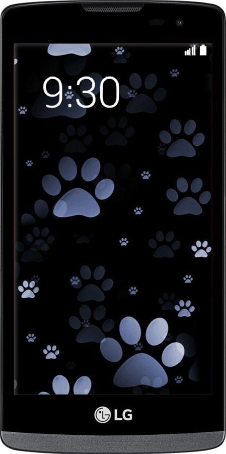 Силиконовый чехол С синими отпечатками лап для LG Leon H324 - 6441u-403 изображение 