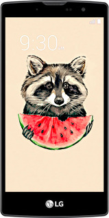 Силиконовый чехол Енотик с арбузом для LG Magna H502F - 4605u-243 изображение 