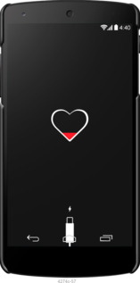 3D пластиковий глянцевий чехол Підзарядка серця для LG Nexus 5 - 4274c-57 изображение 