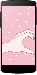3D пластиковый глянцевый чехол Половинка сердца для LG Nexus 5 - 4340c-57 изображение 
