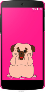 3D пластиковый глянцевый чехол Весёлый мопс для LG Nexus 5 - 4908c-57 изображение 