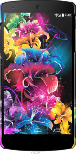 3D пластиковий глянцевий чехол Абстрактні квіти для LG Nexus 5 - 511c-57 изображение 