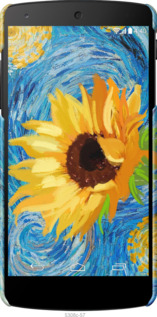 3D пластиковий глянцевий чехол Квіти жовто-блакитні  для LG Nexus 5 - 5308c-57 изображение 