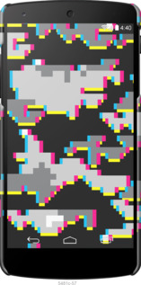 3D пластиковый глянцевый чехол Пиксельный камуфляж для LG Nexus 5 - 5481c-57 изображение 
