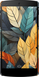 3D пластиковий глянцевий чехол Кольорове листя для LG Nexus 5 - 5644c-57 изображение 