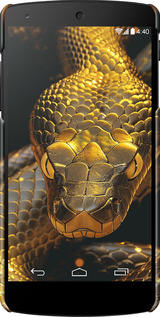 3D пластиковий глянцевий чехол Golden snake для LG Nexus 5 - 6072c-57 изображение 
