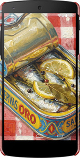 3D пластиковий глянцевий чехол Vintage Sardine Tin Phone для LG Nexus 5 - 6772c-57 изображение 