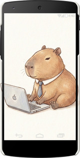 3D пластиковий глянцевий чехол Funny Capybara CEO Working для LG Nexus 5 - 6777c-57 изображение 