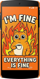 3D пластиковый глянцевый чехол Funny Cat для LG Nexus 5 - 6786c-57 изображение 