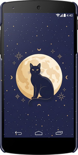 3D пластиковый глянцевый чехол Cute Cat Celestial/Witchy для LG Nexus 5 - 6787c-57 изображение 