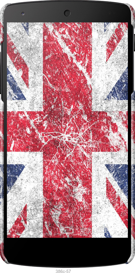 3D пластиковый глянцевый чехол Флаг Великобритании 1 для LG Nexus 5 - 386c-57 изображение 
