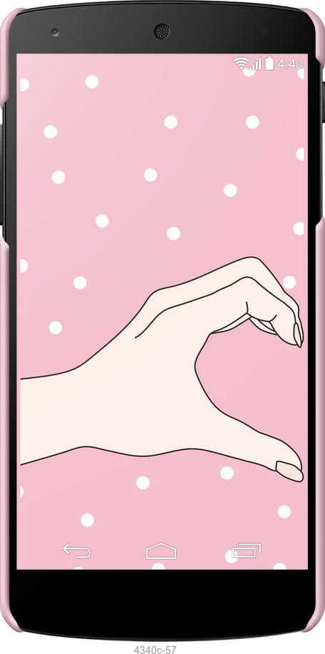 3D пластиковый глянцевый чехол Половинка сердца для LG Nexus 5 - 4340c-57 изображение 