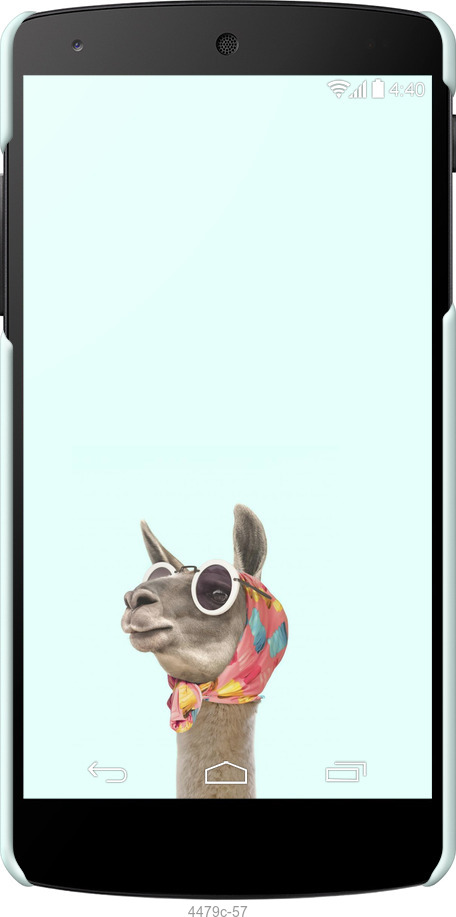 3D пластиковый глянцевый чехол Модная лама для LG Nexus 5 - 4479c-57 изображение 