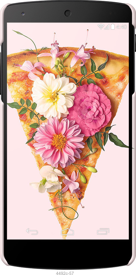 3D пластиковый матовый чехол pizza для LG Nexus 5 - 4492m-57 изображение 