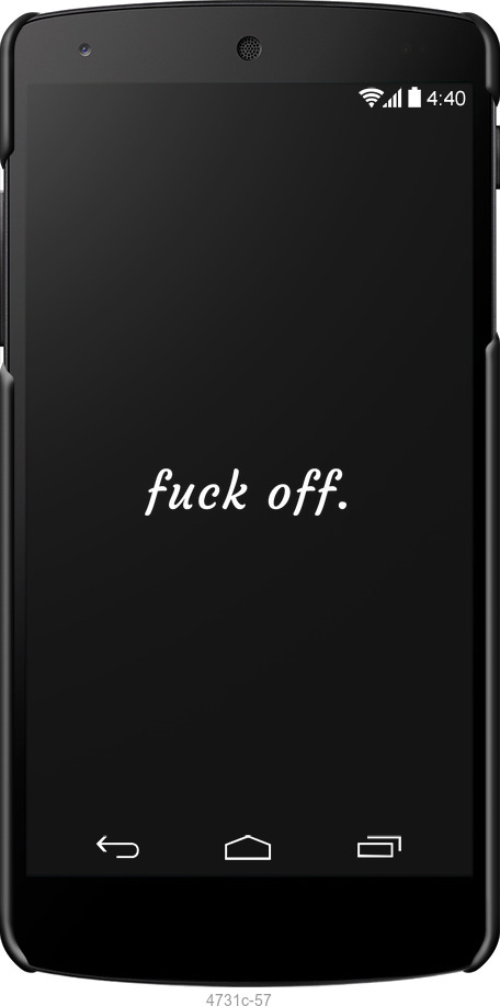 3D пластиковый матовый чехол Fuck off для LG Nexus 5 - 4731m-57 изображение 