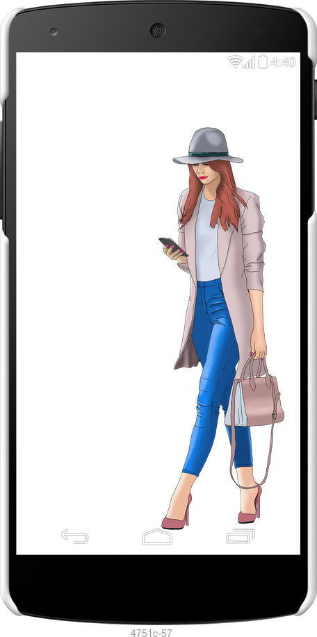 3D пластиковый глянцевый чехол Девушка 1 для LG Nexus 5 - 4751c-57 изображение 