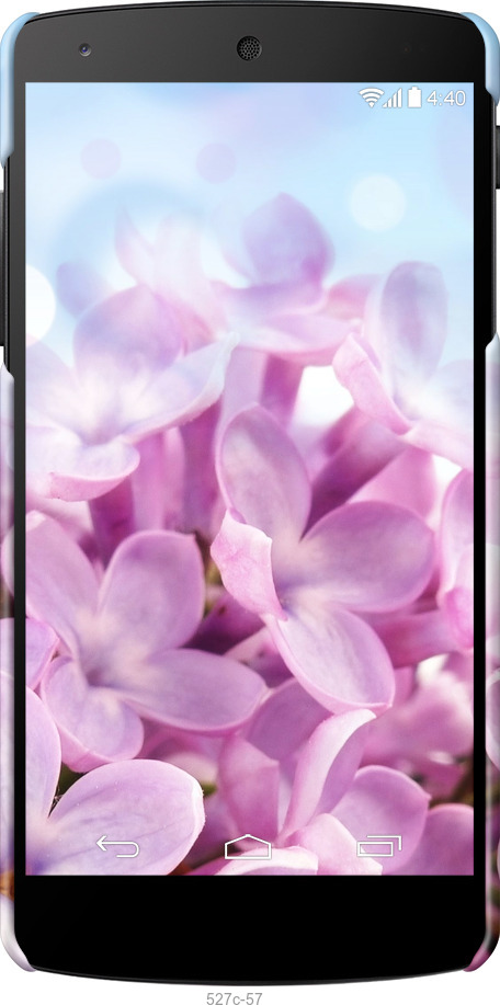 3D пластиковый глянцевый чехол Сирень для LG Nexus 5 - 527c-57 изображение 