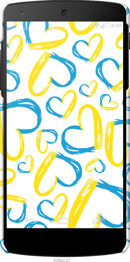 3D пластиковий глянцевий чехол Серця UA  для LG Nexus 5 - 5292c-57 изображение 