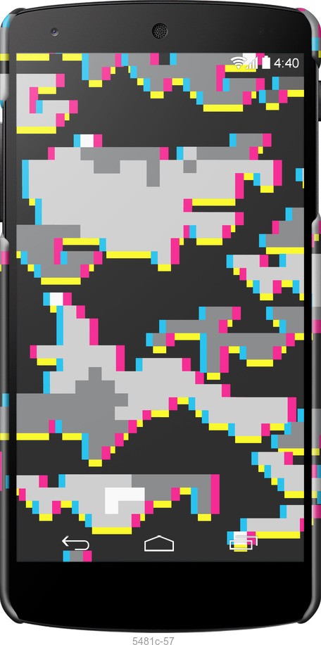 3D пластиковый глянцевый чехол Пиксельный камуфляж для LG Nexus 5 - 5481c-57 изображение 