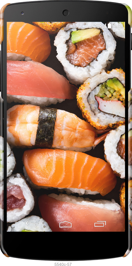 3D пластиковый глянцевый чехол Суши v3 для LG Nexus 5 - 5540c-57 изображение 