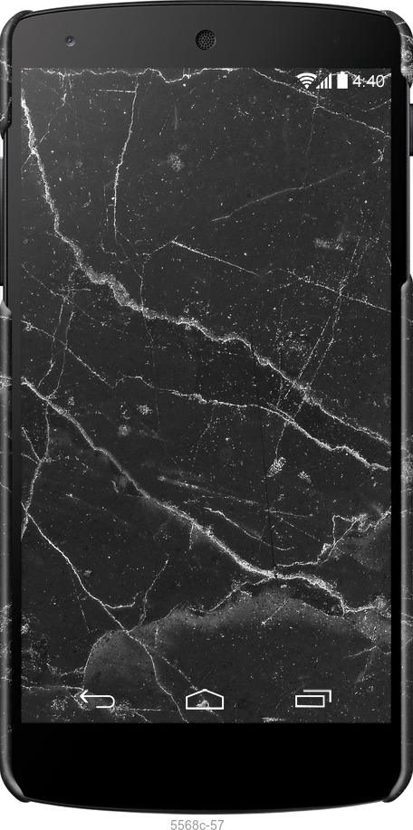 3D пластиковый глянцевый чехол Черный мрамор v2 для LG Nexus 5 - 5568c-57 изображение 