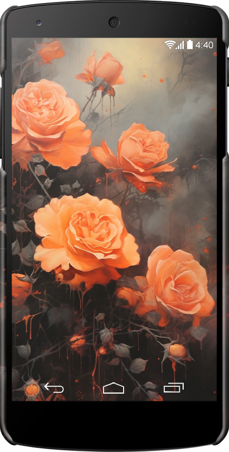 3D пластиковий глянцевий чехол Оранжеві троянди для LG Nexus 5 - 5944c-57 изображение 