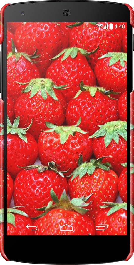 3D пластиковий глянцевий чехол Полуниця для LG Nexus 5 - 6020c-57 изображение 