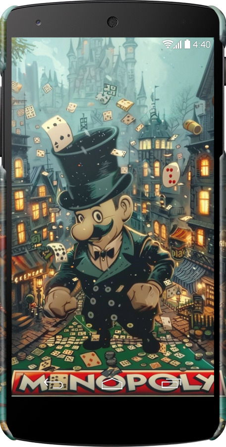 3D пластиковый матовый чехол Сказочный Monopoly для LG Nexus 5 - 6086m-57 изображение 