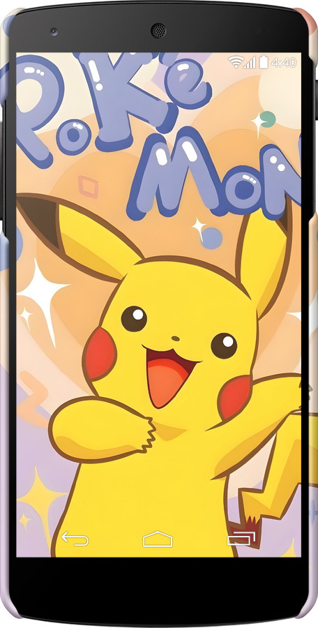 3D пластиковий глянцевий чехол Пикачу для LG Nexus 5 - 6383c-57 изображение 