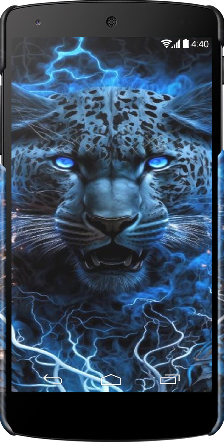 3D пластиковый глянцевый чехол Ледяной леопард для LG Nexus 5 - 6460c-57 изображение 