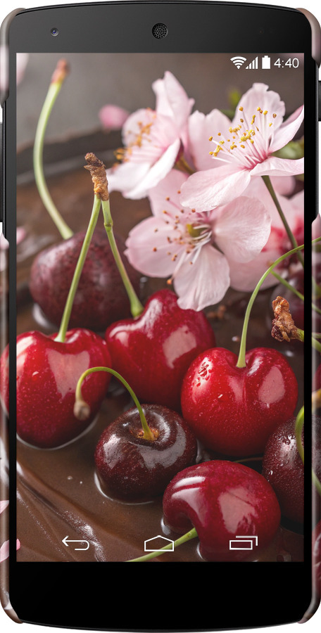 3D пластиковий глянцевий чехол Вишня у шоколаді для LG Nexus 5 - 6698c-57 изображение 