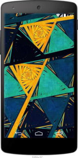 Силіконовий чехол Арт, абстракція, жовтий, синій для LG Nexus 5 - 5382u-57 изображение 