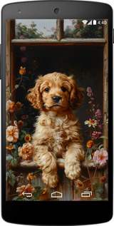 Силіконовий чехол Цуценя cocker spaniel для LG Nexus 5 - 6136u-57 изображение 