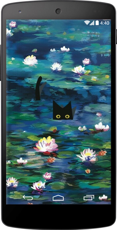 Силиконовый чехол Чехол с изображением водяных лилий Моне и кошек для LG Nexus 5 - 6399u-57 изображение 