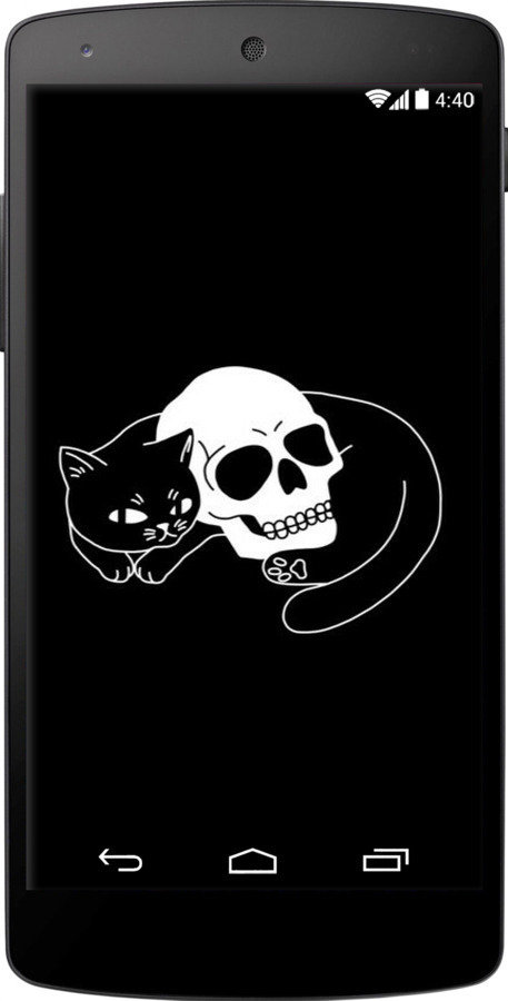 Силіконовий чехол Із зображенням кота та черепа для LG Nexus 5 - 6491u-57 изображение 