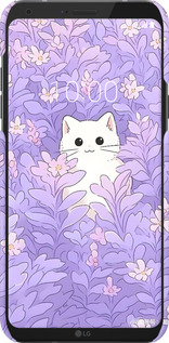 3D пластиковый матовый чехол Котик в цветах для LG Q6 - 6390m-1094 изображение 