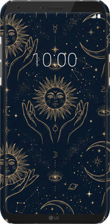 3D пластиковий матовий чехол Celestial Harmony: Sun & Moon Gold Mystic Pattern для LG Q6 - 6778m-1094 изображение 