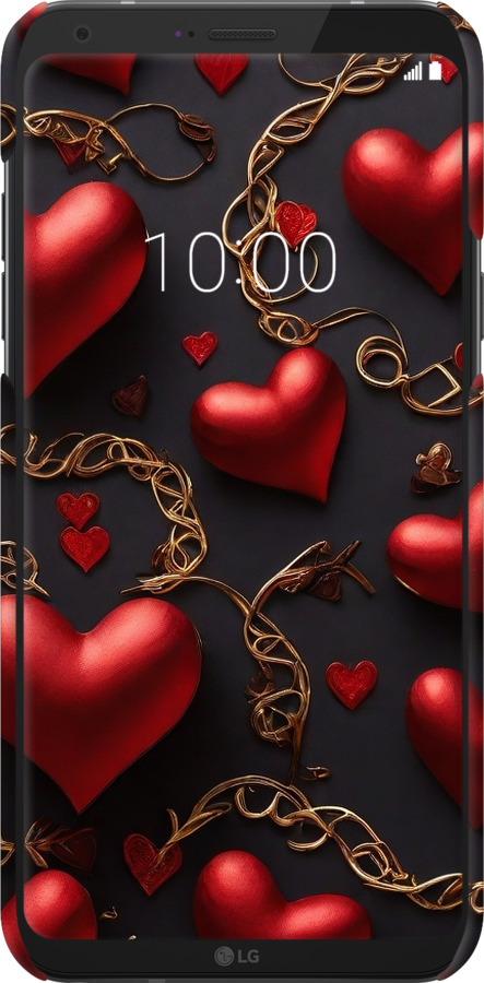 3D пластиковий матовий чехол Сердечки для LG Q6 - 5831m-1094 изображение 