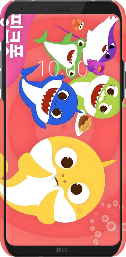 3D пластиковый матовый чехол Бейби Шаркс для LG Q6 - 6305m-1094 изображение 