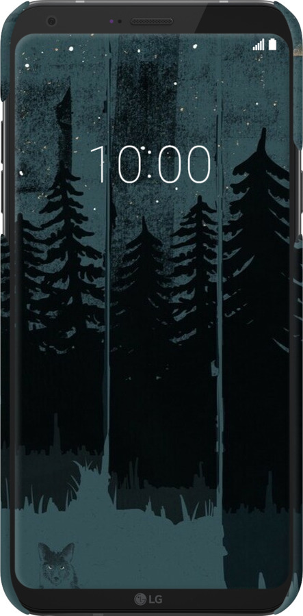 3D пластиковый матовый чехол Лиса и ночной лес для LG Q6 - 6481m-1094 изображение 