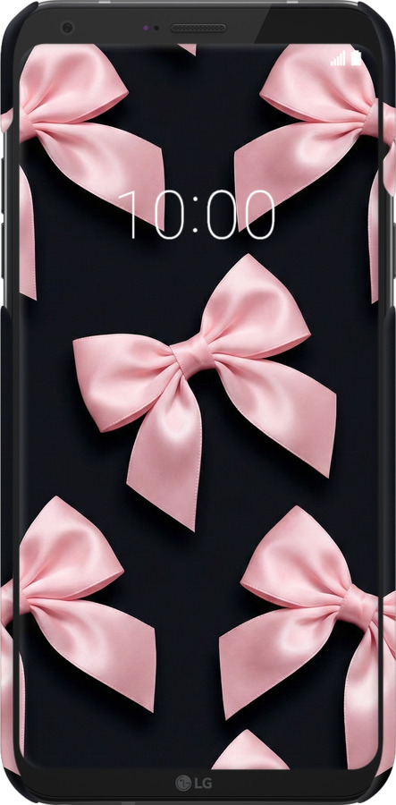 3D пластиковий матовий чехол Coquette Ribbons Dark Coquette для LG Q6 - 6767m-1094 изображение 